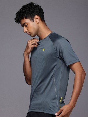 HRX by Hrithik Roshan Solid Men Round Neck Grey T-Shirt