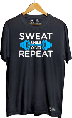 THE PRINT PLATTER Graphic Print Men Round Neck Black T-Shirt