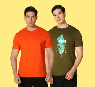 WOOSTRO Typography Men Round Neck Multicolor T-Shirt