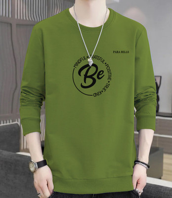 MOON IN Printed Men Round Neck Green T-Shirt
