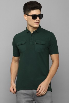 LOUIS PHILIPPE Solid Men Polo Neck Green T-Shirt