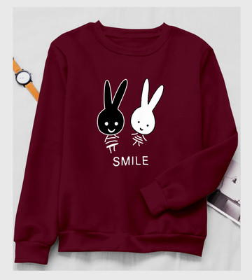 CloCline Printed, Typography Women Round Neck Maroon T-Shirt
