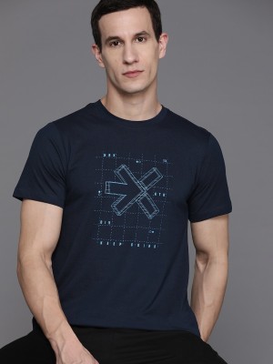 HRX by Hrithik Roshan Printed, Typography Men Round Neck Blue T-Shirt