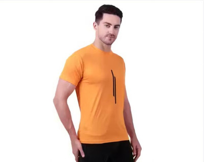 dara collections Solid Men Round Neck Pink, Light Blue, Orange, Black T-Shirt
