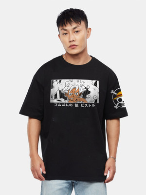 Thecrazymonk Printed, Typography Men Round Neck Black T-Shirt