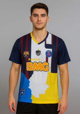 BUGOAT Printed Men V Neck Multicolor T-Shirt