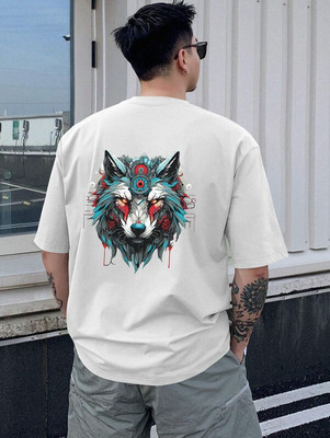 DD Dark Drive Printed Men Round Neck White T-Shirt