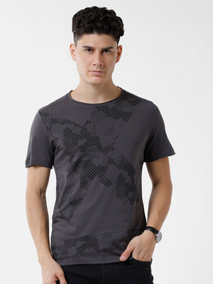 WROGN Printed Men Round Neck Black T-Shirt