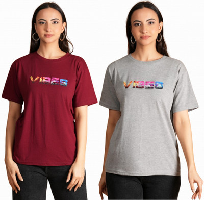 METRONAUT Printed Women Round Neck Multicolor T-Shirt
