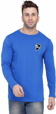 Trendfull Printed Men Round Neck Blue T-Shirt