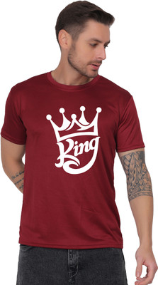 Chaitali Graphic Print Men Round Neck Maroon T-Shirt