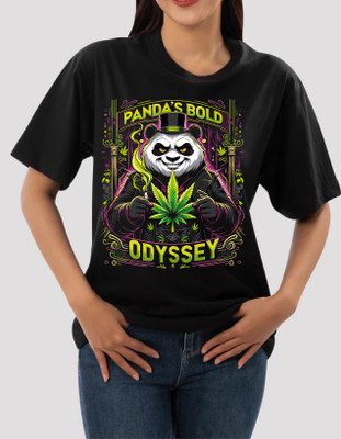 sova legacy Printed Women Round Neck Black T-Shirt