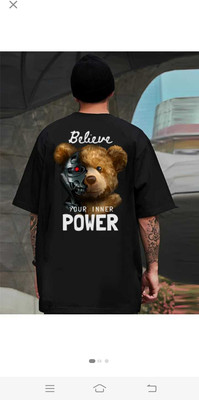 MAKHKHA Graphic Print Men Round Neck Black T-Shirt