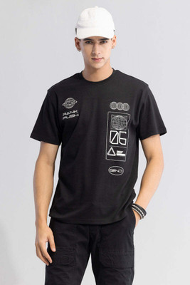 Snitch Printed Men Crew Neck Black T-Shirt