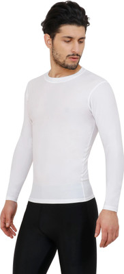 Kyk Self Design Men Round Neck White T-Shirt