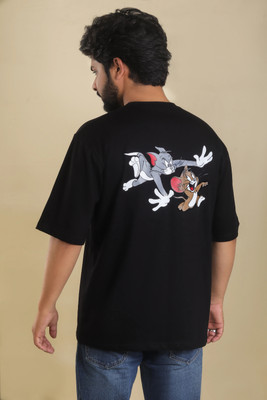 MIT Bharat Printed Men Round Neck Black T-Shirt