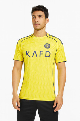 SSA Printed Men Polo Neck Yellow T-Shirt