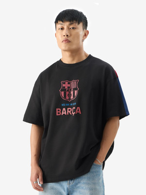 The Souled Store Printed, Typography Men Crew Neck Black T-Shirt