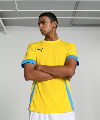 PUMA Colorblock Men Round Neck Yellow T-Shirt