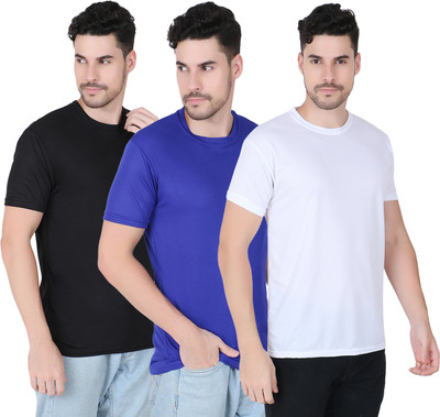 FABSHORE Solid Men Round Neck Multicolor T-Shirt