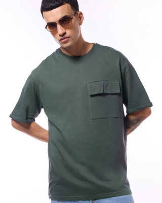 BEWAKOOF Solid Men Round Neck Grey T-Shirt