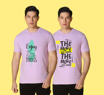 WOOSTRO Graphic Print Men Round Neck Multicolor T-Shirt