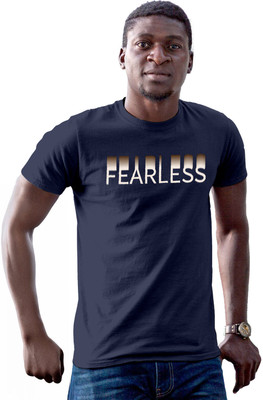 Fighterhero Printed Men Round Neck Navy Blue T-Shirt