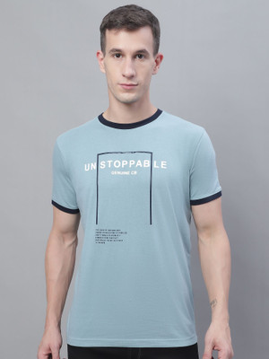 CANTABIL Typography Men Round Neck Blue T-Shirt