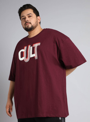 Cult Graphic Print Men Round Neck Maroon T-Shirt