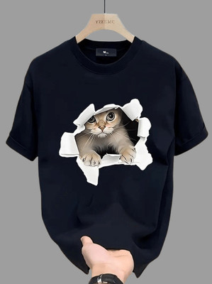 ELBATROSS Graphic Print Men Round Neck Black T-Shirt