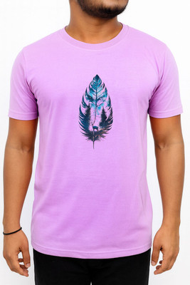 Mala Exports Graphic Print Men Round Neck Purple T-Shirt