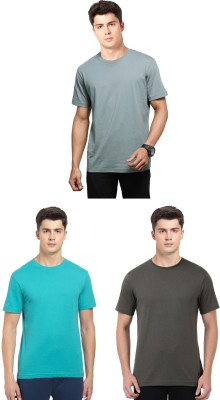 JOCKEY Solid Men Round Neck Green, Light Green, Dark Green T-Shirt