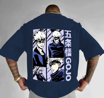 TEESHACK Graphic Print Men Round Neck Dark Blue T-Shirt