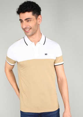 Arrow Sport Colorblock Men Polo Neck White T-Shirt