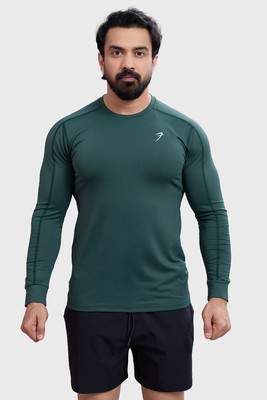 FuaarK Solid Men Round Neck Dark Green T-Shirt