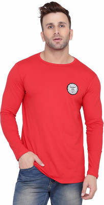 Lawful Casual Printed Men Round Neck Red T-Shirt