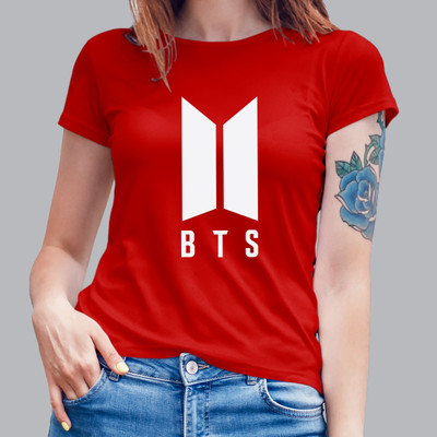 Fasionica Mart Graphic Print, Typography Women Round Neck Red T-Shirt