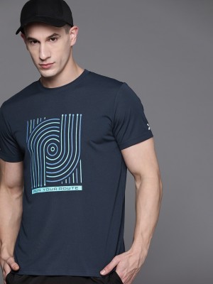 HRX by Hrithik Roshan Printed, Typography Men Round Neck Blue T-Shirt