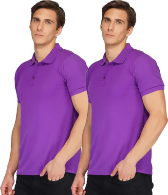 YUALIN CREATION Printed Men Polo Neck Multicolor T-Shirt