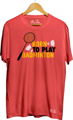 THE PRINT PLATTER Graphic Print Men Round Neck Red T-Shirt