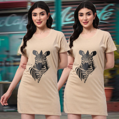 DECANTER Printed Women Round Neck Multicolor T-Shirt