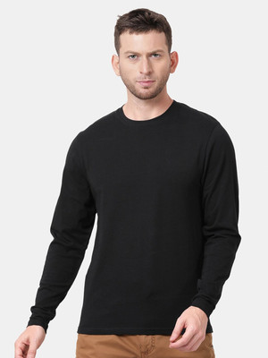 London Crew Solid Men Round Neck Black T-Shirt