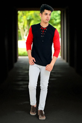 FARICON Solid Men Round Neck Multicolor T-Shirt