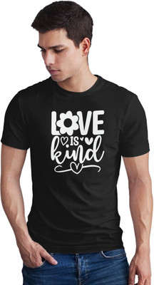 Seek Buy Love Printed Men Round Neck Black T-Shirt