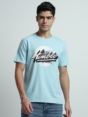 Rare Bond Studios Graphic Print Men Round Neck Blue T-Shirt