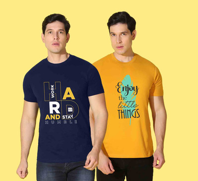 WOOSTRO Graphic Print Men Round Neck Multicolor T-Shirt