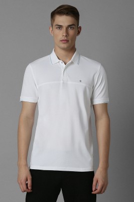 LOUIS PHILIPPE Solid Men Polo Neck White T-Shirt