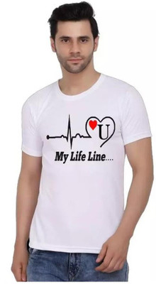 ALNIK Graphic Print, Typography Men Round Neck White T-Shirt