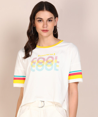 Pepe Jeans Printed Women Round Neck White T-Shirt