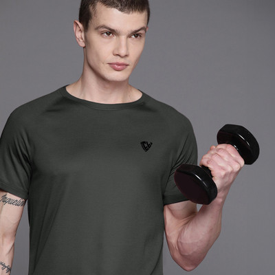 EyeBogler Solid Men Round Neck Dark Green T-Shirt